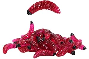 SEIWEI Esca da pesca per vermi in silicone, 50 pezzi x 2 cm, morbida, artificiale, per trota, barbe