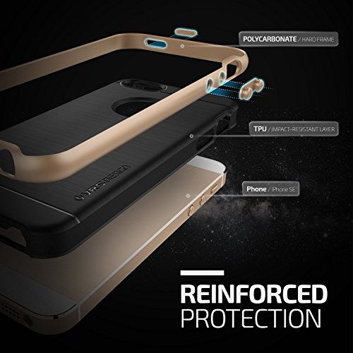 Funda iPhone 5S 5 SE VRS Design   Carcasa Protector  Oro  Cover Choque Absorci  n Case TPU Resistente a los ara  azos  Slim fit  High Pro Shield  Para Apple iPhone 5 5S SE