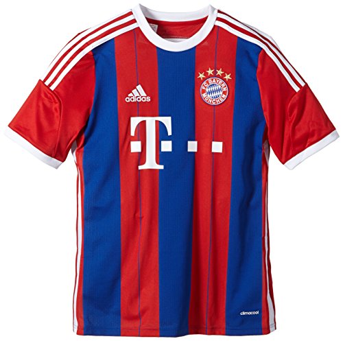 Adidas Teamtrikot FC Bayern München Replica Heim - Camiseta de equipación de fútbol para niño, color True Red/Collegiate Royal/White, talla 16 años (176 cm)