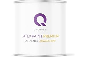 Q-COVER Latexfarbe Abwaschbar 2L (ca.14m2) Sonnengelb Farbton Innenfarbe Wandfarbe Deckenfarbe Klasse 2 Mattfarbe Für Allergiker Scheuerfest Geruchlos Frei Von Voc