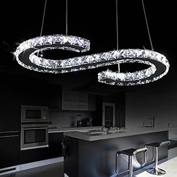 Elinkume Others Modern Led Pendant Light Natural White With 4 Stripes 23w Chrome Finish Energy Class A Acrylic Pendant Light