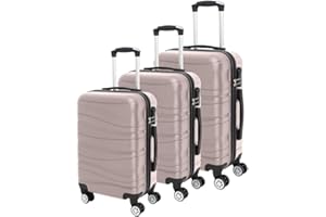 LUGGIT 3 Pcs Travel Ready Luggage Suitcases | 40L, 68L, 100L 3-Sizes, ABS Hard Shell & Smooth 360° 4-Wheel Spinner Trolley Strong & Lightweight Travel Suitcases with Telescopic Comfy Handle