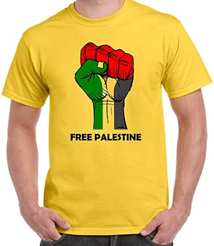 Starlite Mens Novelty tshirts-Free Palestine-Free Gaza Fist Symb-Novelty gifts