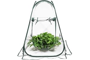 WAIZHIUA Mini Greenhouse Portable PVC Pop Up Grow Tent Greenhouse Gardening Plant Cover Indoor Outdoor Grow House with 4pcs Stakes for Garden Backyard Patio Plant Cold Frost Protector(70x70x80cm)
