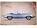 Produktbild JAGUAR TYP E RETRO WANDSCHILD AUS METALL, VINTAGE, SCHUPPEN GARAGE LOUNGE IN GROSSBRITANNIEN