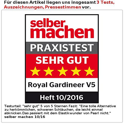 Royal Gardineer Dehnbarer Profi-Gartenschlauch PRO.V5 mit Alu-Anschlüssen, 17,5 – 50 m - 6