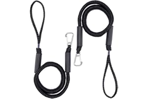 AROLA Cuerda de Carga Bungee Boat Dock Line con Clip de Acero Inoxidable, Cuerda de Amarre, Cuerda Elástica, Accesorios para Barco PWC Dockline, Moto Acuática, Kayak, Wave Runner 2 Pack.