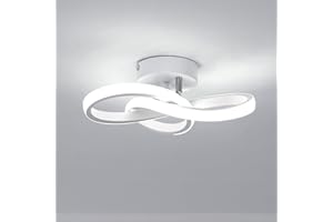Toolight Lampada da Soffitto, 22W 2500LM Plafoniera LED Soffitto Moderna Design Fiore, Lampadario LED Bianco per Camera da Letto Corridoio Cucina Soggiorno, Bianco Freddo 6500K, 25cm