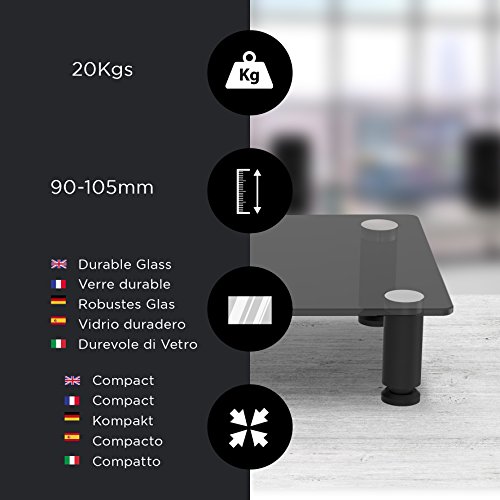 Duronic DM052-2 Bildschirmständer aus Glas 56 cm x 24 cm bis zu 40 kg - 5