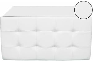 cecaro group POUFF POUF CONTENITORE ECOPELLE PANCA BAULE IMBOTTITO BOTTONI TRAPUNTATO VARI COLORI (BIANCO)