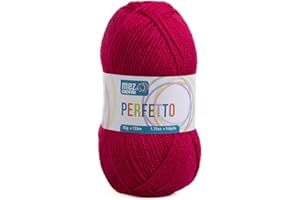 GENERICO Lana acrilica morbida Perfetto Mez Cucirini, filato per uncinetto, lavoro a maglia, tappeti e hobby creativi, gomitolo da 50gr, 133 metri (Rosa Fragola P8032)