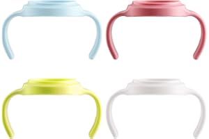 Bojueshaw 4Pcs Baby Bottle Handles,PP Plastic Grips for Wide Neck Bottles,Replacement Handle Accessories for Infants,Toddlers