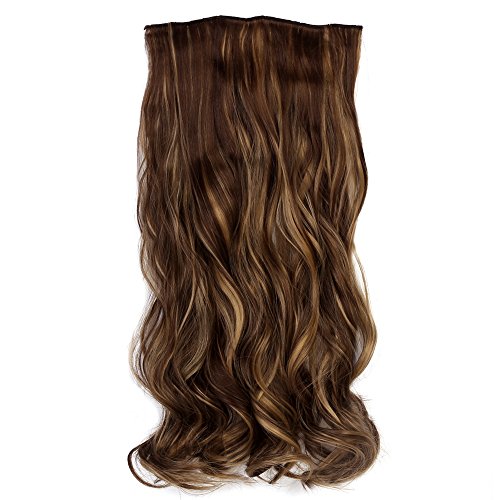 22 „Full-Kopf-Klipp in den Haar-Verlangerungen Ombre Wavy Curly Dip Dye 7Pcs Mix Braun Schwarz - 2