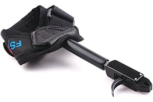 VALINK Adjustable Black Archery Shooting Bow Release with Buckle Strap, Compound Bows Caliper Release Aid Shooting Trigger Shooting Kit - 21 * 12.5 * 2.8cm