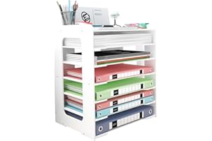 Gohytal Office File Tray, Letter Tray Organiser, A4 Paper Organisers Desk Tidy Organiser, 7 Tier Document/Paper/Letter Tray Organiser for Home Office School Supplies