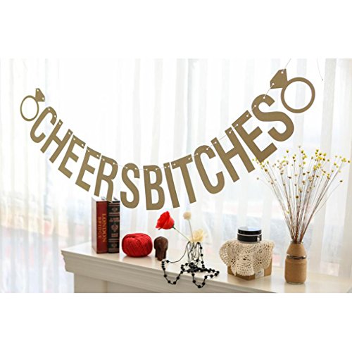 Gazechimp CHEERS BITCHES Hen Partei Banner Girlande Dekoration Hochzeit Braut Ammer - 9