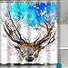 Produktbild Xunulyn Fabric Shower Curtain, Long Water-Repellent and Mold- and Mildew-Resistant Liner for Master, Guest, Kid's, College Dorm 60x72 INCH Watercolor Forest Deer Spring pink Blossom Branch