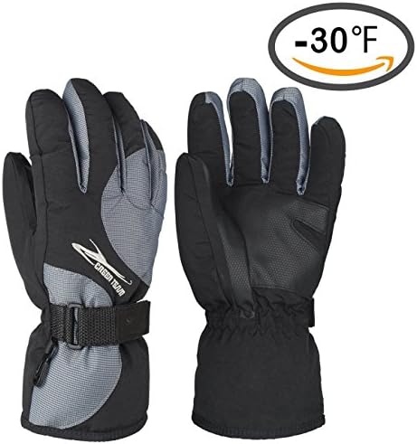 Mens Ski Gloves - YOPINDU Warm Winter Ski Gloves Waterproof Cold Weather Womens Boys Outdoor Sports Hiking Motorbicycle Snowboard Cycle Skiing Gloves (Black 2, M)