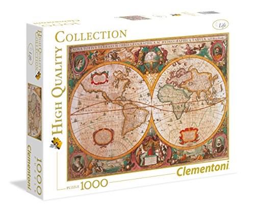 Clementoni - Puzzle de 1000 piezas, High Quality, diseño Mapa Antiguo (312290)