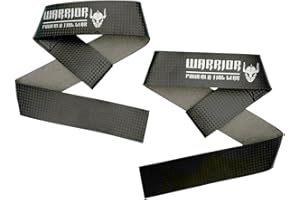 WARRIOR POWERLIFTING GEAR Sangles en Fibre de Carbone pour la Musculation | Confortable - Légère - Incassable | Paire de Sangle de Levage | Soulevé de Terre - Poulie - Tirage | Powerlifting - Strongman | Warrior Gear