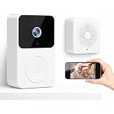 Kablosuz G&ouml;r&uuml;nt&uuml;l&uuml; Akıllı Kapı Zili - WiFi Gece G&ouml;r&uuml;şl&uuml; Kamera, Ses Değiştirme &Ouml;zelliği & 38 Melodi