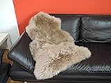 LANABEST Premium-Schaffell, taupe (braun-beige) ca. 100cm. Besonders zarte, warme und kuschelige Wolle. - 3