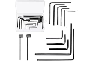 YGCQFH 13Pcs Premium Guitar Allen Wrench Set，9 Sizes Allen Wrench，4mm & 5mm Ball End Truss Rod Wrenches, 7mm & 8mm Truss Rod Hex Box Wrenches for Most Guitar Bass Neck Bridge Nut Screw Adjustment