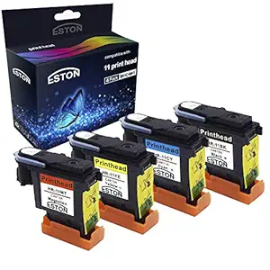 ESTON 4 PACK Printhead Replacement for HP 11 Printhead C4810A C4811A C4812A C4813A