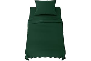 Dreamzie Lenzuola Letto Singolo 90x190 cm - Completo Lenzuola 3 Pezzi in Microfibre - Lenzuolo con Angoli - Lenzuola Sopra - 1 Federa 50x80 - Lenzuola Letto Singolo 90x190cm Verde