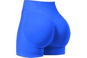 SUNSESS Women's Impact Gym Shorts Seamless Hidden Scrunch Booty Butt Lifting High Waisted 4.5" Yoga Workout Cycling Shorts