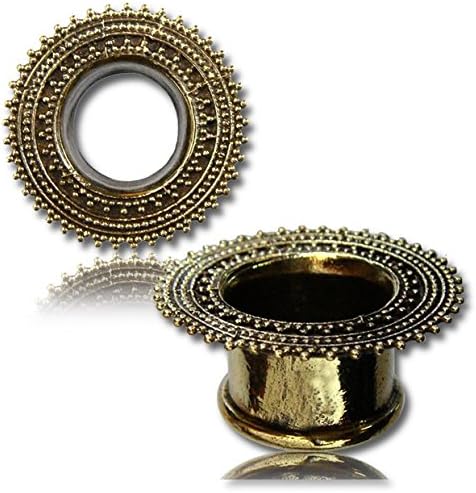 Ornate Afghan Brass Ear Tunnels - Plugs - Eyelets 16mm (5/8") SINGLE (code 39)