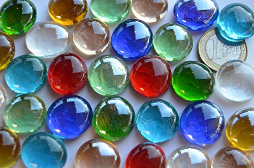 30 St. Deko Mosaiksteine Glasnuggets transparent a 17-20 mm bunt ca. 130g. - 3
