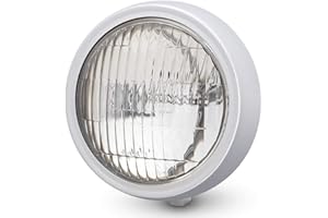 Alchemy Parts 5 Inch 127mm Deep Chrome Motorcycle Headlight Compatible with Harley Davidson Sportster 883 1200 and Dyna 1340 1450 Models | Perfect Headlamp for Custom Classic Cafe Racer Street Bikes