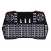 Produktbild Kobwa Wireless Mini Tastatur I8plus + 2.4GHz Mini Wireless Keyboard mit Multi-Touch-Pad, LED Backlit Silent Handheld Wireless Romote Mini-Tastatur für Desktop-PC, Laptop, Tablet, Projektor, Android TV-Box (Schwarz)