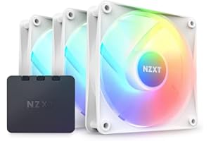 NZXT F120 RGB Core Triple Pack - 3 x 120mm Hub-Mounted RGB Fans with RGB Controller - 8 Individually-Addressable LEDs - Semi-Translucent Blades - High Static Pressure & Airflow - CAM Software - White