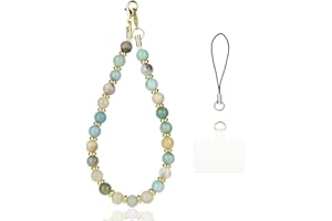 OFFCUP Dragonne Telephone Portable, 1PCS Chaîne Téléphone Portable Charme De Téléphone, Anti-Perte Bohème Longe de Téléphone, Cristal Naturel Bracelet Telephone avec Perles