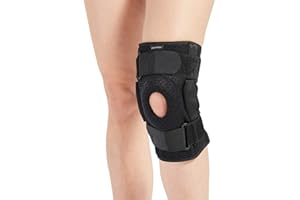 BODYPROX Zawiasowany bandaż na kolano dla mężczyzn i kobiet, wsparcie kolana w przypadku obrzęku ACL, ścięgien, urazów ścięgna i łąkotki (średni)