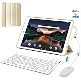 4G Call Tablette Tactile 10,1' 3Go RAM 32Go ROM/128Go Android 8.1 OTG 8500mAh Batterie - IPS HD 1280*800 Pixel Dual SIM WiFi FM Radio Tablette Pas Cher 4g Portable Débloqué (Or)