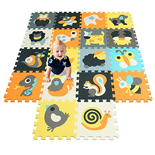 Preisvergleich Produktbild qqpp Puzzlematte 18 TLG. Kinderspielteppich Spielmatte Spielteppich Schaumstoffmatte Matte Kälteschutz abwaschbar bunt phantasiefördernd QQP010011G301018