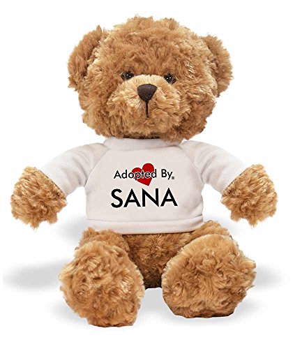 Preisvergleich Produktbild adoptedby TB1 Sana Teddybären, tragen ein personalisiertem Namen T-Shirt