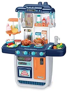TWINKAL Kids Pack of 36-Piece Kitchen playset, with Realistic Lights & Sounds, Play Sink with Running Water,Dessert Shelf Toy & Kitchen Accessories Set for 4 Year Old Girls-Plastic,Multi Color