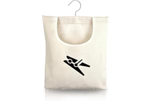 IETWATE Peg Bag for Washing Line with Hanger, Cotton Canvas Peg Bags, 32 x 28 cm Clothes Peg Bag with Hanging Hooks, 360° Rotation Clothes Pegs Bag, for Clothes Socks Underwear (with Pattern)