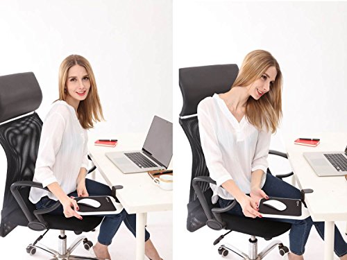 ERGONEER Leicht abnehmbare Rotating Mauspad Positionierung des neuen ergonomischen Mousing Bereich | Clamp-on-Maus-Plattform zu verstecken sich unter Schreibtisch | Swivel Mausablage für eine gesunde Haltung (Schwarze Seite) - 5