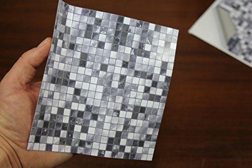 30 stück Fliesenaufkleber für Küche und Bad (Tile Style Decals 30xTP3-6″-Stone Grey) | Mosaik Wandfliese Aufkleber für 15x15cm Fliesen Deko Fliesenfolie für Küche u. Bad (15cm 30 stück, Steingrau) - 4