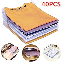 Nifogo Organisateur d'armoires,Organiseur de T-Shirt,Vêtements Documents Chemise T-Shirt de Taille Normale (40 Pack)