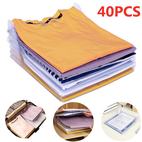 Nifogo Organisateur d'armoires,Organiseur de T-Shirt,Vêtements Documents Chemise T-Shirt de Taille Normale (40 Pack)