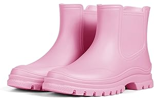 Meik Mangni Gummistiefel Damen Kurze Regenstiefel Wasserdicht Stiefeletten Chelsea Stiefel Mode Gartenschuhe mit Rutschfest Sohle Gr:36-41 EU
