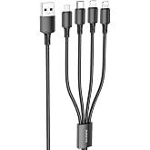 BOROFONE 4in1 Usb Kablo Lightning + Micro + Type-c 4'&uuml; 1 arada Lightning/Micro-USB/USB-C i&ccedil;in Şarj Kablosu 1metre 2A Akım BX7