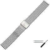 MARBURGER Uhrenarmband 22mm Edelstahl Silber - Mesh/Milanaise - Uhrband Set 84907220020