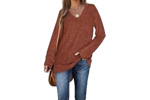 DUOEASE Felpa Donna Maniche Lunghe Casual A Manica con Scollo a V Leggeri l'inverno